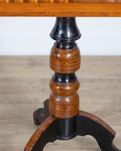 Small Italian Marquetry Table in Walnut Rosewood and Maple