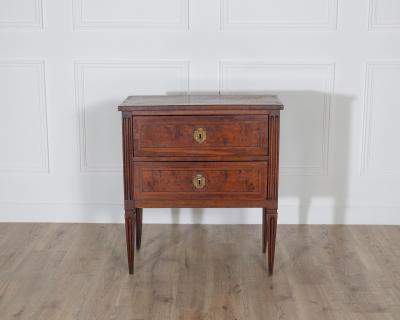Small Italian Walnut Chest of Drawers with Two Drawers Late 18th Early 19th Cen