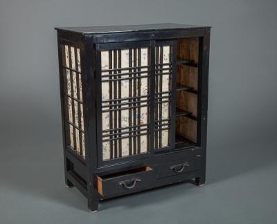 Small Japanese Cabinet with Shoji Sliding Doors