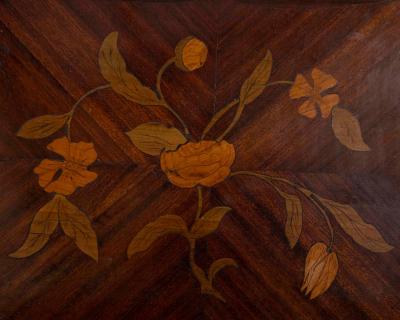 Small Louis XV Style Marquetry Side Table with Floral Inlay France