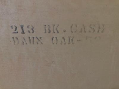 Small Mid Century Modern Bleached Cerused Oak Book Case