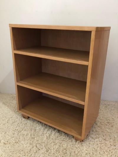 Small Mid Century Modern Bleached Cerused Oak Book Case