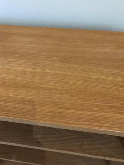 Small Mid Century Modern Bleached Cerused Oak Book Case