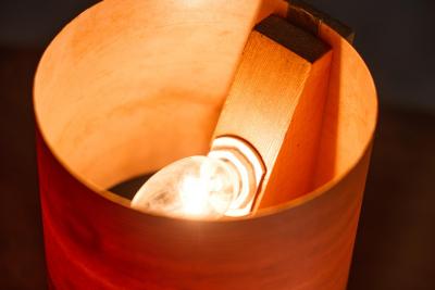 Small Mid Century Veneer Table Lamps 1960s