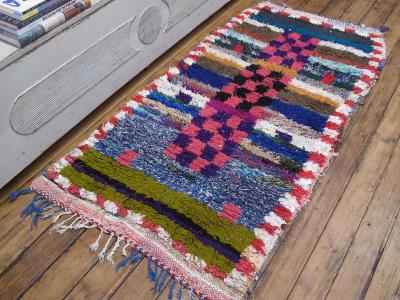 Small Moroccan Boucherouite or Azilal Rug