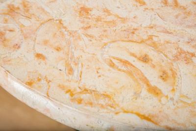 Small Occasional Bronze Center Side Table With Marble Top