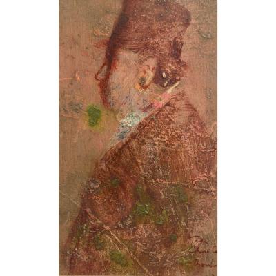 Small Original Jean Charles Bouloc Oil Painting of a Gentleman