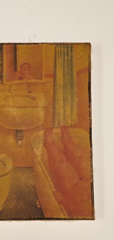 Small Painting Inspired by Botero circa 1980