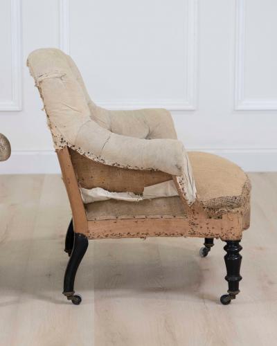 Small Pair of 19th Century Napoleon III Chairs Ready to Upholster