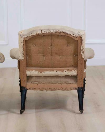 Small Pair of 19th Century Napoleon III Chairs Ready to Upholster