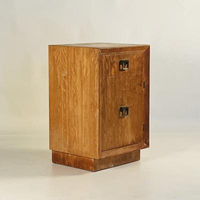Small Patinated Walnut Midcentury Night Stand or Cabinet