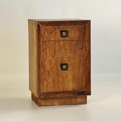 Small Patinated Walnut Midcentury Night Stand or Cabinet