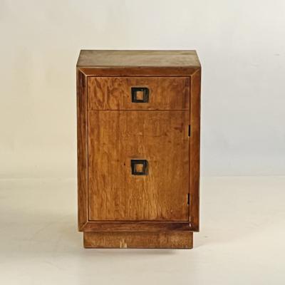 Small Patinated Walnut Midcentury Night Stand or Cabinet