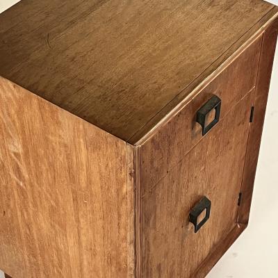 Small Patinated Walnut Midcentury Night Stand or Cabinet