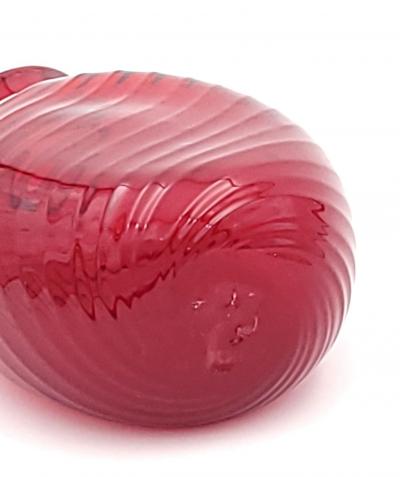 Small Red Glass Flask Vase marked Pairpoint U S A circa 1920