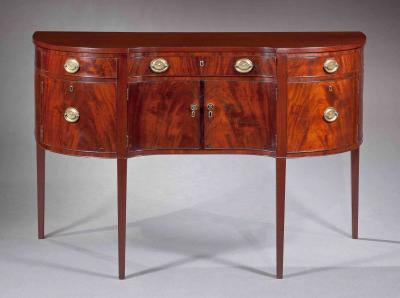 Small Shaped Front Federal Sideboard Mid Atlantic probably Maryland c 1790