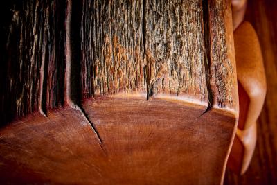 Small Studio made redwood box with four drawers