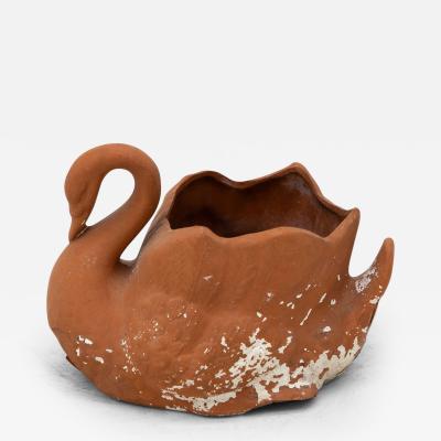 Small Swan Terracotta Vase or Planter English Late 20th C