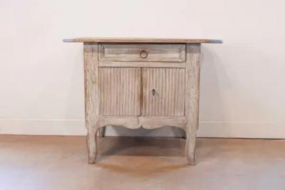 Small Swedish Transitional 1790s Painted Sideboard with Drawer and Double Doors