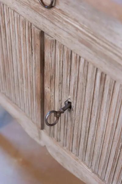 Small Swedish Transitional 1790s Painted Sideboard with Drawer and Double Doors