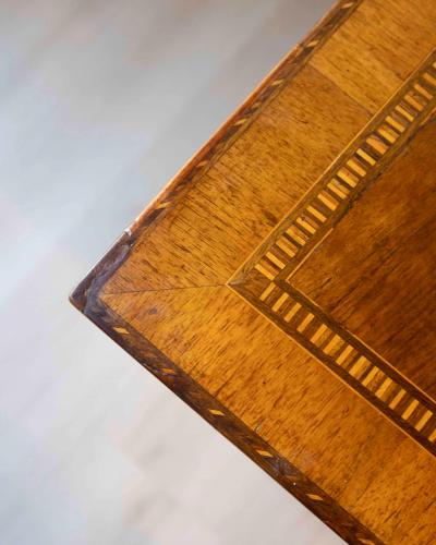 Small Walnut Veneered Desk Inlaid With Different Woods Tuscany Late 18th Centu