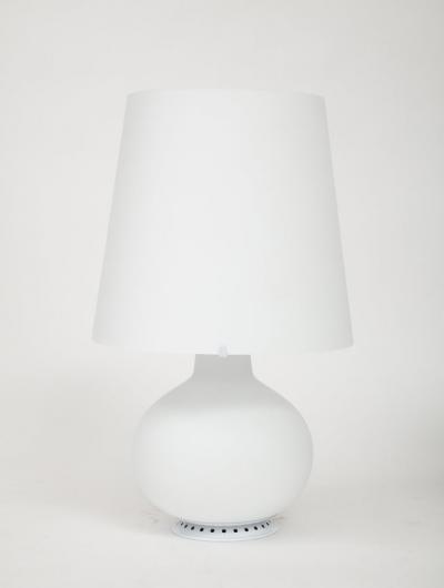 Small White Glass Table Lamps by Max Ingrand for Fontana Arte Model 1853 Italy