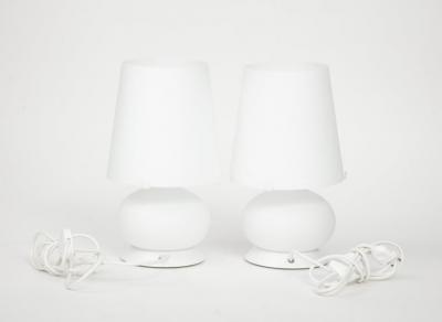 Small White Glass Table Lamps by Max Ingrand for Fontana Arte Model 1853 Italy