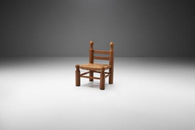 Small Wood and Wicker Chair by a European Cabinetmaker Europe ca 1950s