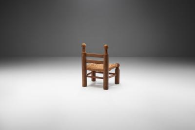 Small Wood and Wicker Chair by a European Cabinetmaker Europe ca 1950s