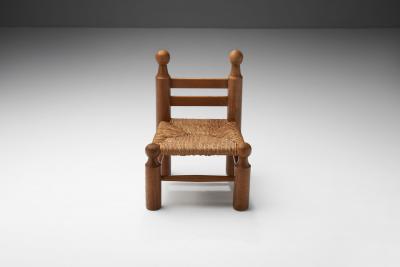 Small Wood and Wicker Chair by a European Cabinetmaker Europe ca 1950s