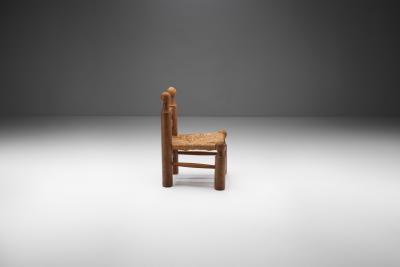 Small Wood and Wicker Chair by a European Cabinetmaker Europe ca 1950s