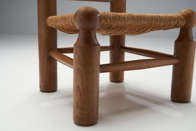 Small Wood and Wicker Chair by a European Cabinetmaker Europe ca 1950s