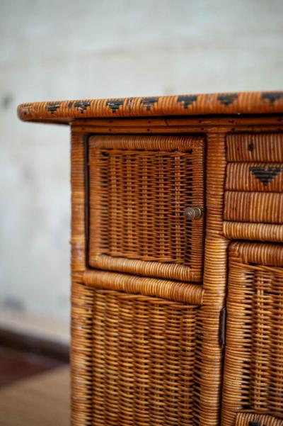 Small Woven Bamboo Sideboard