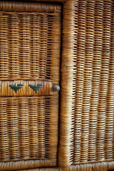 Small Woven Bamboo Sideboard