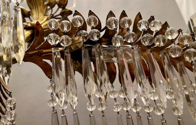 Small gilt bronze palm chandelier France circa 1900