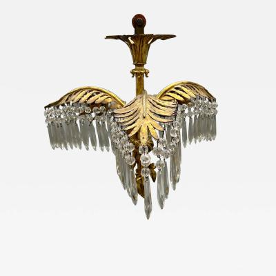 Small gilt bronze palm chandelier France circa 1900