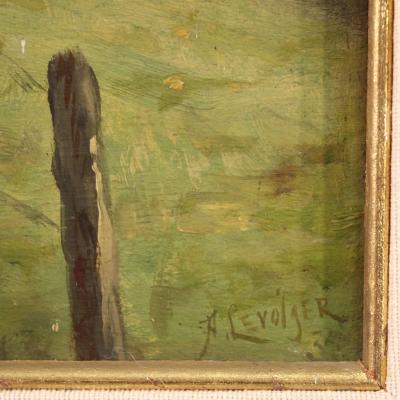 Small signed landscape painting from the 20th century