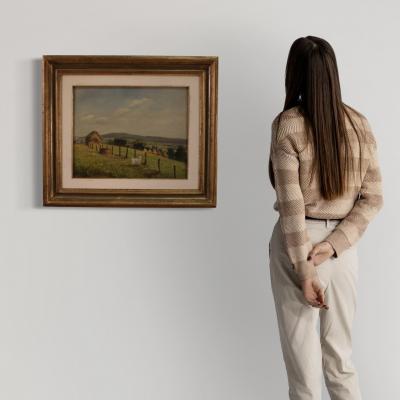 Small signed landscape painting from the 20th century