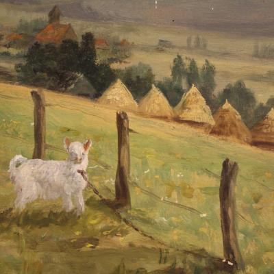 Small signed landscape painting from the 20th century