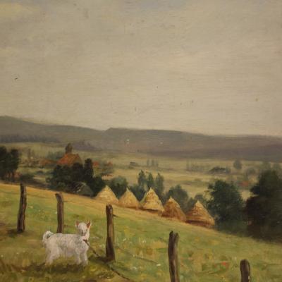 Small signed landscape painting from the 20th century