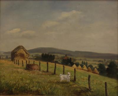 Small signed landscape painting from the 20th century