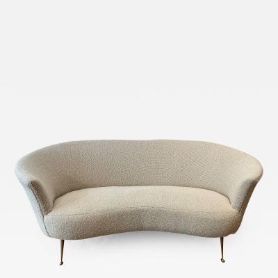 Small size Mid century curved sofa from 1950s