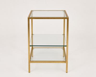 Small table in gilded iron style Robert Thibier Paris France circa 1960