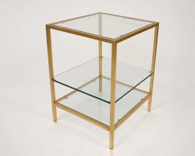 Small table in gilded iron style Robert Thibier Paris France circa 1960