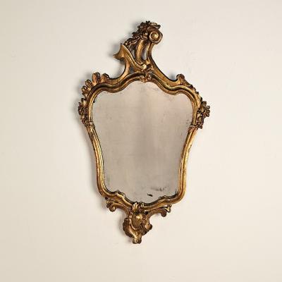 Smaller Italian Antique Giltwood Mirror 19th century or earlier