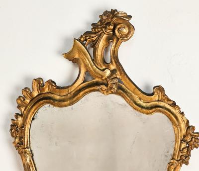 Smaller Italian Antique Giltwood Mirror 19th century or earlier