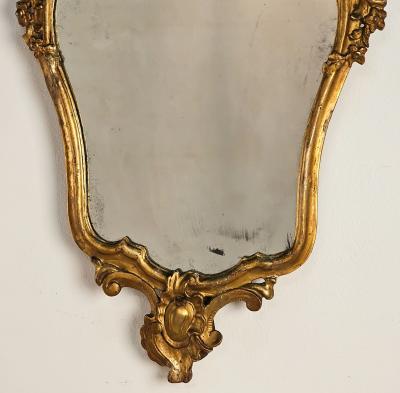 Smaller Italian Antique Giltwood Mirror 19th century or earlier