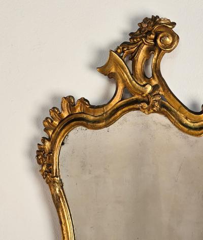 Smaller Italian Antique Giltwood Mirror 19th century or earlier