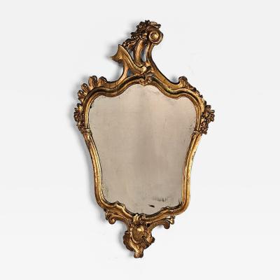 Smaller Italian Antique Giltwood Mirror 19th century or earlier
