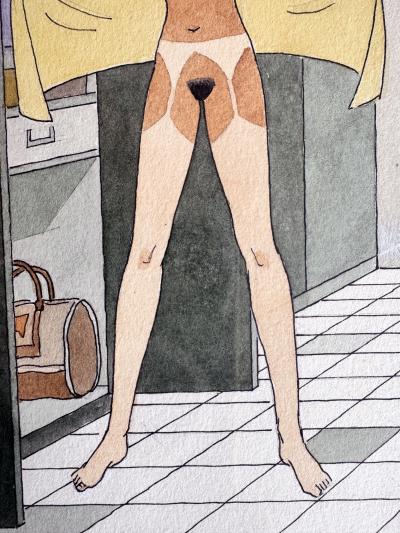 Smilby Smilby Original Playboy Cartoon Art Nude Party Girls Compare Tan Lines